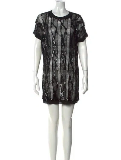 Pre-owned Saint Laurent Printed Mini Dress In Black