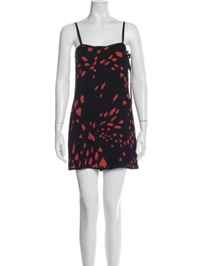 Pre-owned Saint Laurent Printed Mini Dress In Blue