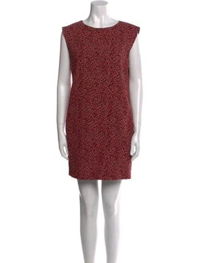 Pre-owned Saint Laurent Printed Mini Dress In Red
