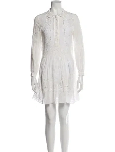 Pre-owned Saint Laurent Printed Mini Dress In White