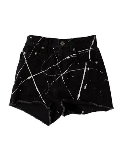 Pre-owned Saint Laurent Printed Mini Shorts In Black