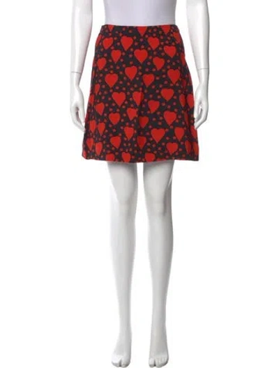 Pre-owned Saint Laurent Printed Mini Skirt In Black