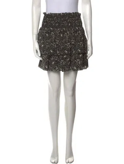 Pre-owned Saint Laurent Printed Mini Skirt W/ Tags In Black
