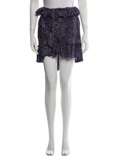 Pre-owned Saint Laurent Printed Mini Skirt W/ Tags In Blue