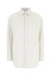 Saint Laurent Striped Pattern Long Sleeves Shirt In Neutral
