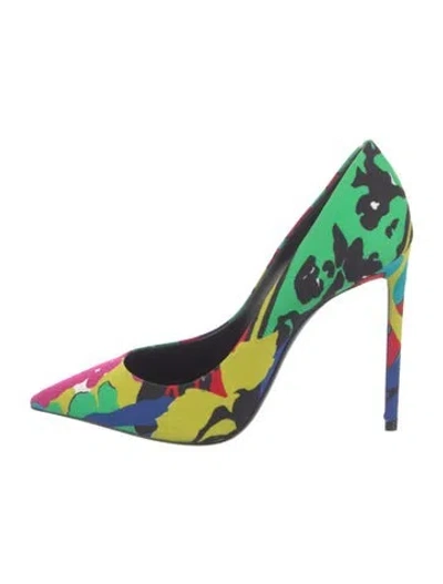 Pre-owned Saint Laurent Printed Pumps In Green