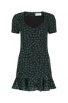 Saint Laurent Short-sleeve Ruffled Mini Dress In 3079