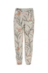 Saint Laurent Floral Print Satin Pant In Grisrose