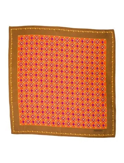 Pre-owned Saint Laurent Printed Scarf In Orange