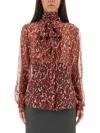 Saint Laurent Printed Silk Shirt In Multi