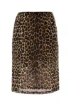 Saint Laurent Animal Print Mini Skirt With Elastic Waistband In Animal Print