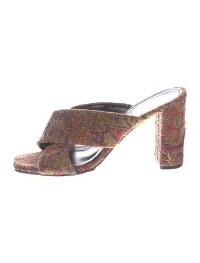 Pre-owned Saint Laurent Printed Slides In Multi