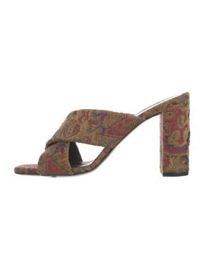 Pre-owned Saint Laurent Printed Slides In Neutral