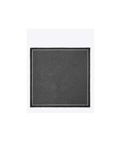 Saint Laurent Printed Square Scarf In Black