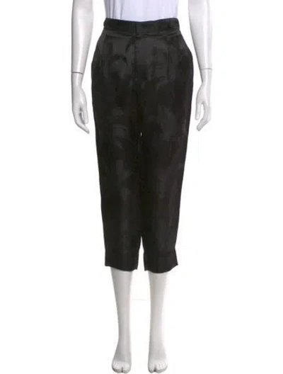 Pre-owned Saint Laurent Printed Straight Leg Pants In Black