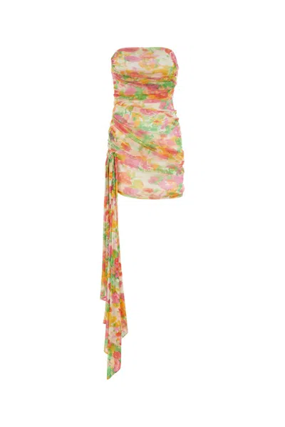 SAINT LAURENT PRINTED TULLE MINI DRESS