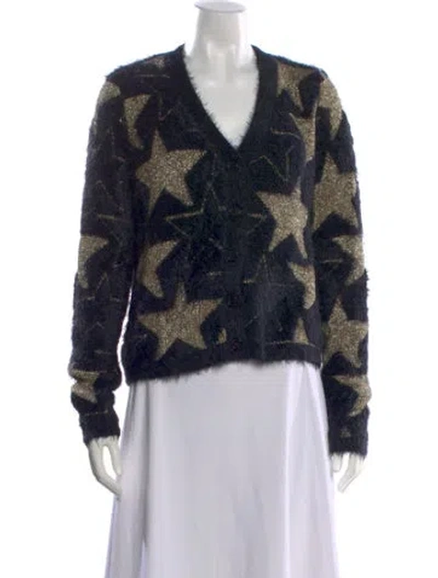 Pre-owned Saint Laurent Printed V-neck Sweater