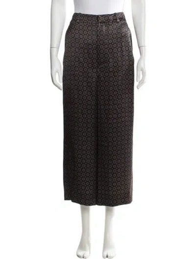 Pre-owned Saint Laurent Printed Wide Leg Pants In Blue