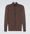Saint Laurent Shirt With Geometric Pattern In Brown