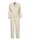 Saint Laurent Puff-sleeve Jumpsuit In Neutral