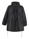Saint Laurent Cassandre Oversized Hooded Coat In Black