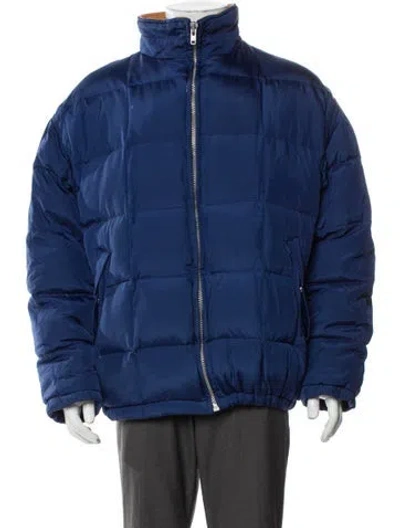 Pre-owned Saint Laurent Puffer Coat In Blue