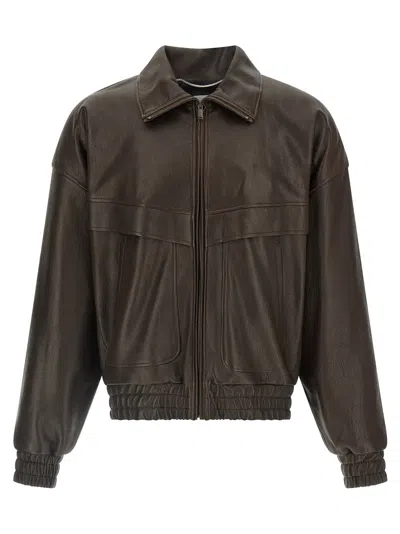 SAINT LAURENT SAINT LAURENT PUFFER JACKETS BROWN