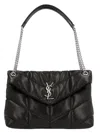 Saint Laurent ‘puffer Loulou' Midi Shoulder Bag In Black