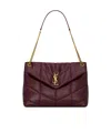 Saint Laurent Puffer Medium In Shiny Leather In Burgundy