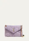 Saint Laurent Puffer Medium Ysl Denim Shoulder Bag In Denim