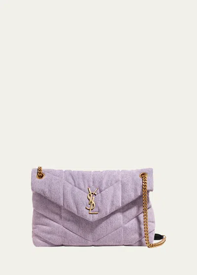 Saint Laurent Puffer Medium Ysl Denim Shoulder Bag