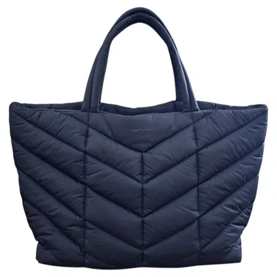 Pre-owned Saint Laurent Puffer Quilted Tote Nylon Black Celebrities' Diaper Bag - Nwt