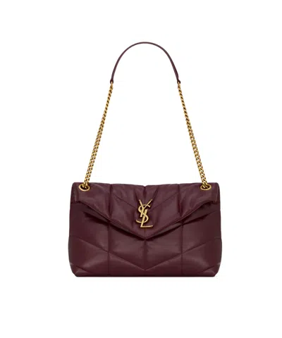 Saint Laurent Puffer Small Shoulder Bag In Purple
