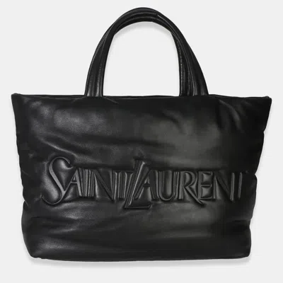 Pre-owned Saint Laurent Puffer Tote Black Nappa Lambskin Tote Bag