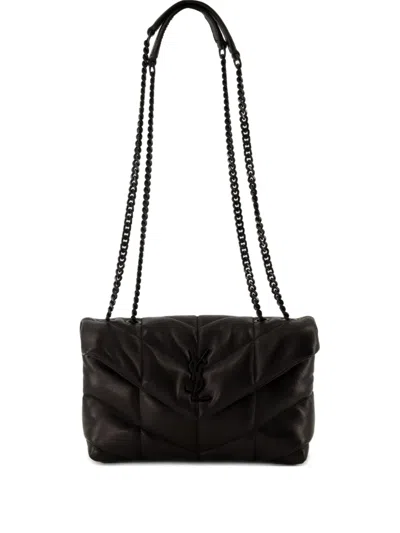 Saint Laurent Puffer Toy Leather Shoulder Bag In Brown