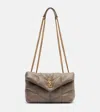 Saint Laurent Puffer Toy Leather Shoulder Bag In Gray