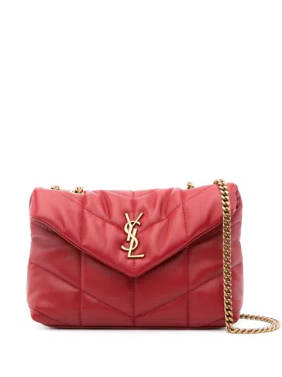 Saint Laurent Puffer Toy Leather Shoulder Bag In Red