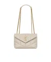 Saint Laurent Puffer Toy Quilted Mini Bag In Nude