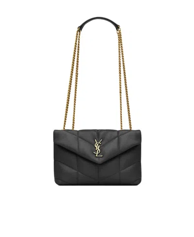 Saint Laurent Puffer Toy Quilted Shoulder Bag In Black