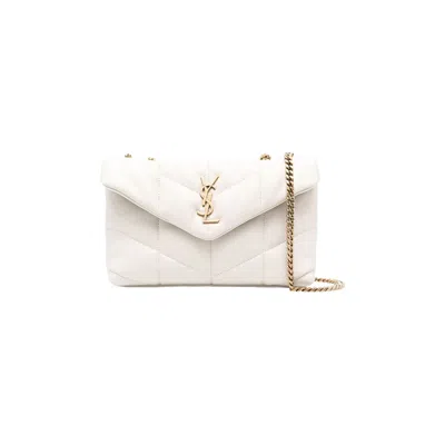 Pre-owned Saint Laurent Puffer Toy Quilted Shoulder Bag 'vintage White'