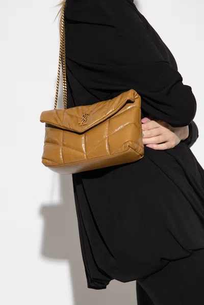 Saint Laurent ‘puffer Toy' Shoulder Bag In Brown