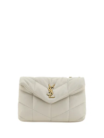 Saint Laurent Puffer Toy Shoulder Bag In Crema Soft
