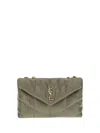 Saint Laurent Quilted Lambskin Leather Shoulder Bag In Green