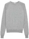 Saint Laurent Cassandre Cashmere Sweater In Grey