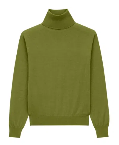 Saint Laurent Pull Col Roule Cachemire Laine In Blue