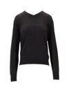 Saint Laurent Cashmere Silk V Neck Knit Sweater In Multi
