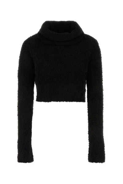 SAINT LAURENT MAGLIONE IN MISTO ACRILICO NERO DONNA