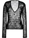 Saint Laurent Women's Pull Loose Col V Maille Dejaug