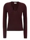 Saint Laurent Pull Manches Longues In Red