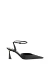 Saint Laurent Aimee Leather-trimmed Satin Pumps In Black